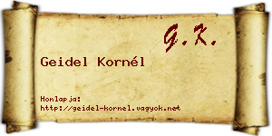 Geidel Kornél névjegykártya