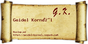 Geidel Kornél névjegykártya